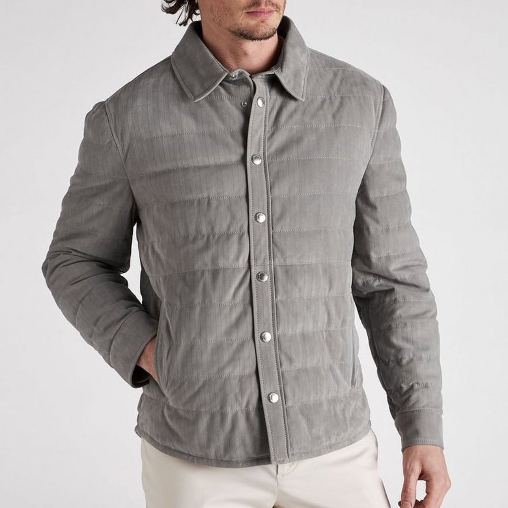 *SOLD* Brunello Cucinelli Quilted Herringbone Suede Jacket